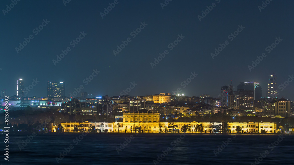 Mimar Sinan University night timelapse. Besiktas district in Istanbul taken from asian part of the city. Mimar Sinan University night timelapse. Besiktas district in Istanbul taken from asian part of the city.