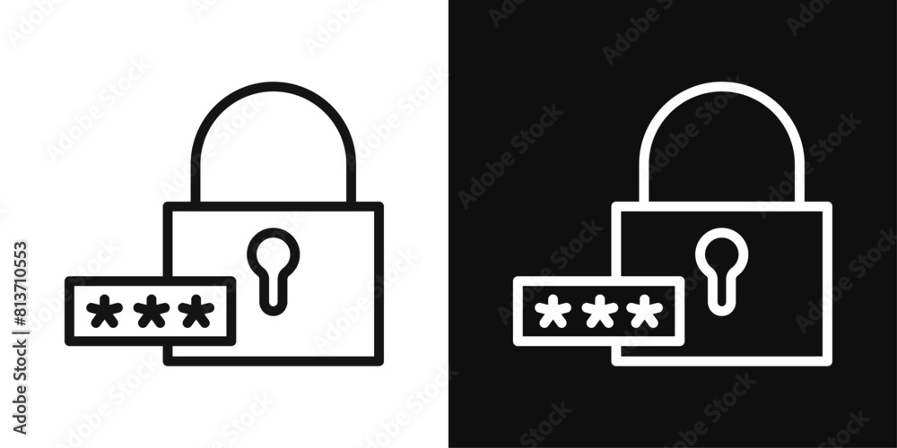 Password Icon Set. Login Access and Cybersecurity Code Symbol in Vector ...