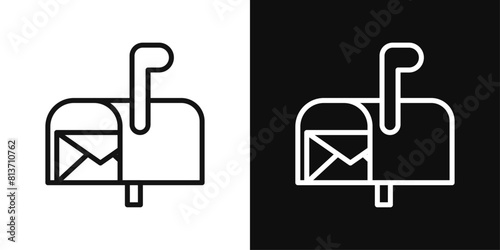 Mailbox Icon Set. Post Mail Inbox Symbol in Vector Format.