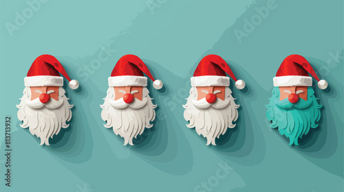 Collection of creative Santa Claus beards on color background © ayyan