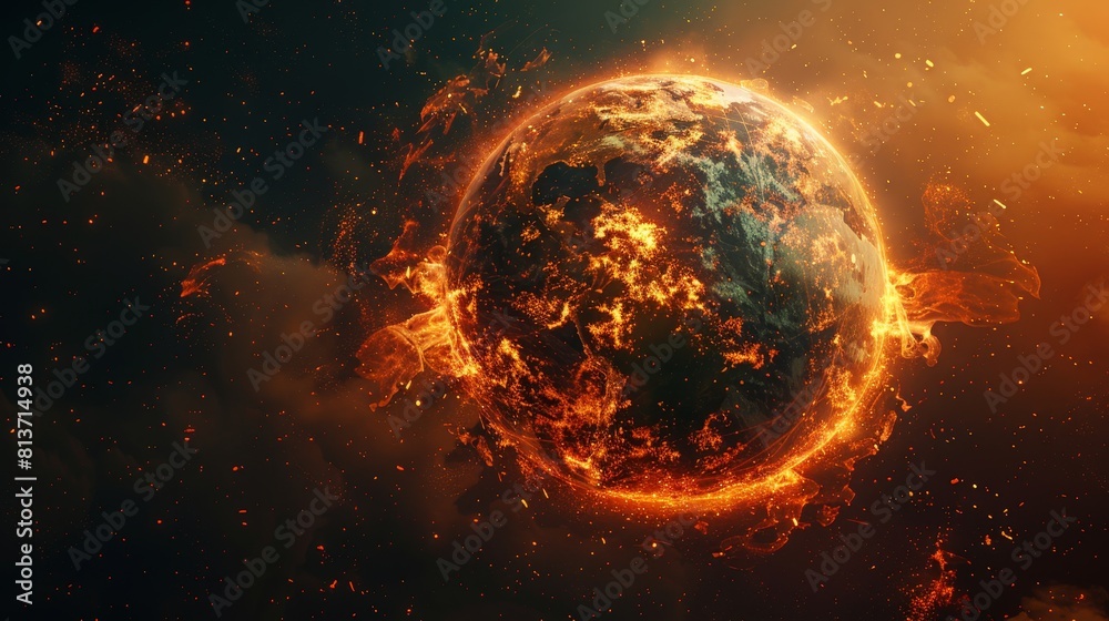 Obraz premium The devastating impact of global warming on our planets
