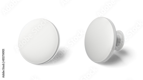 White Blank Popsocket Mock Up With Two Different Angles With On Transparent Background