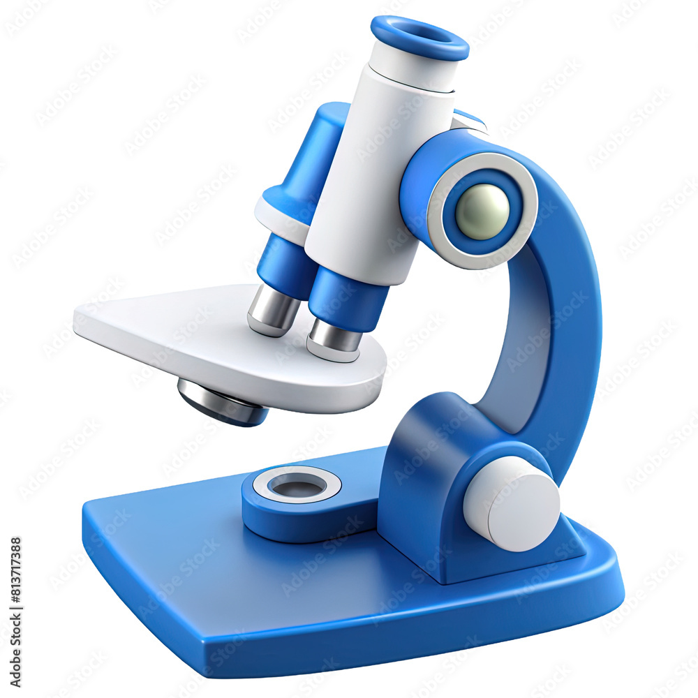 Microscope, 3D render style, isolated on white or transparent background, cutout. Microscope, 3D render style, isolated on white or transparent background, cutout.