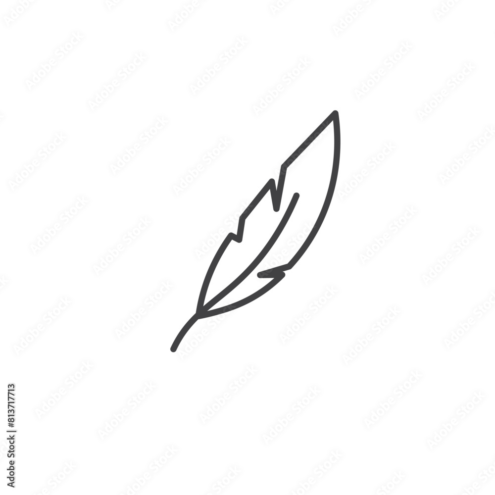 Feather icon set. Airy and light vector symbol. Soft and smooth icon. Fluffy texture sign.