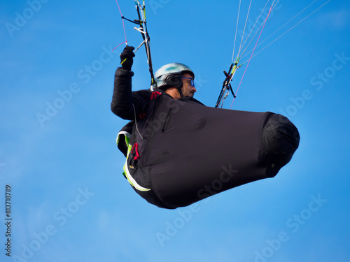 An expert pilot enjoying free flight