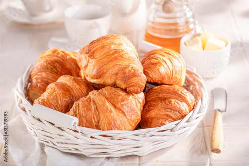 Hot and golden french crois...