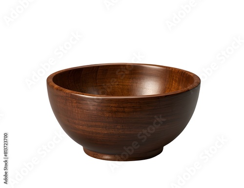 Wooden bowl isolated on transparent background png.
