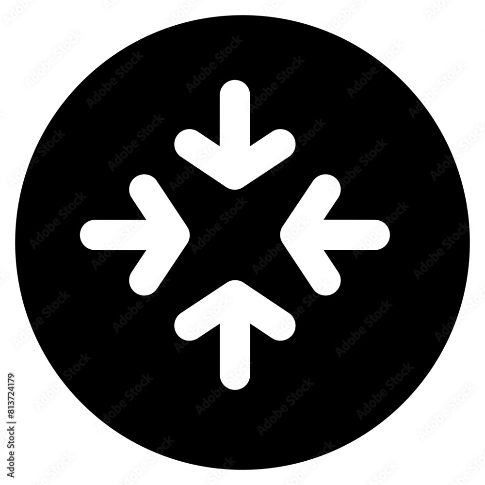 Fototapeta premium Arrows to the center Icon in Solid Style