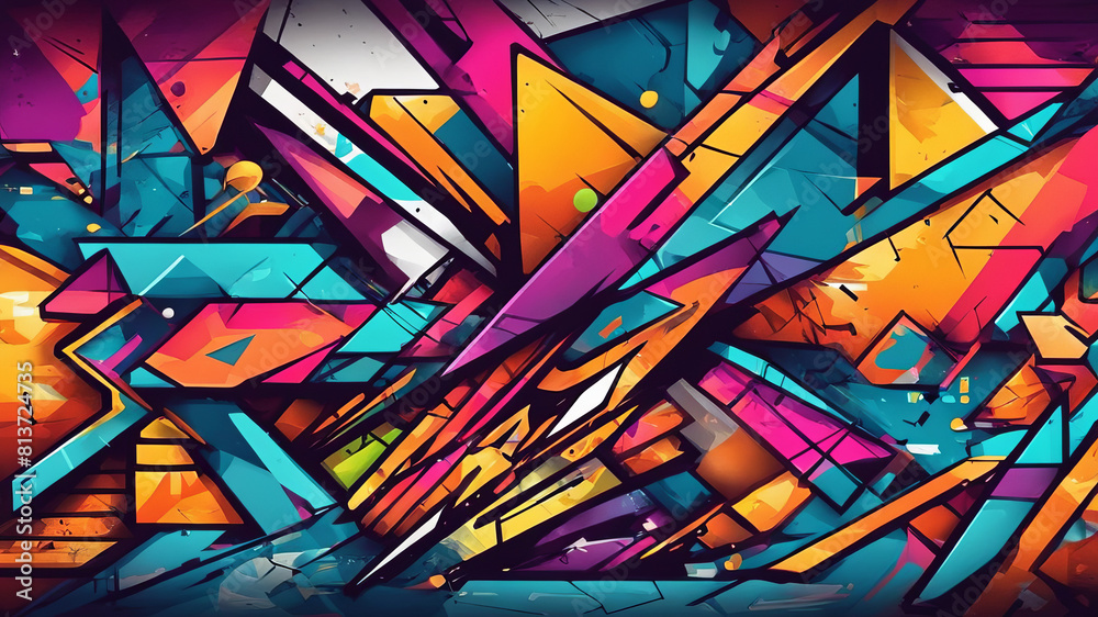 Abstraction of geometric shapes and light sources as a background. Abstraction of geometric shapes and light sources as a background.
