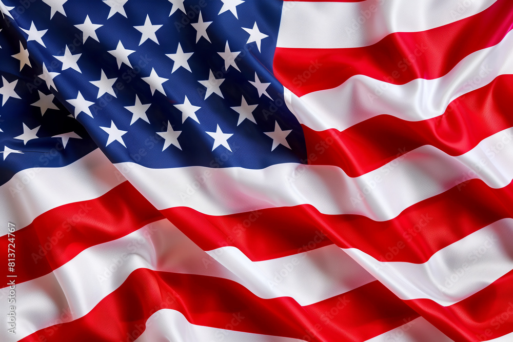 Fototapeta premium American Flag Wave Close Up