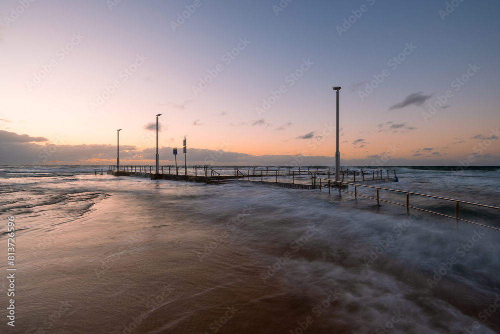 Dawn view at Mona Vale rock pool, Sydney, Australia. Dawn view at Mona Vale rock pool, Sydney, Australia.