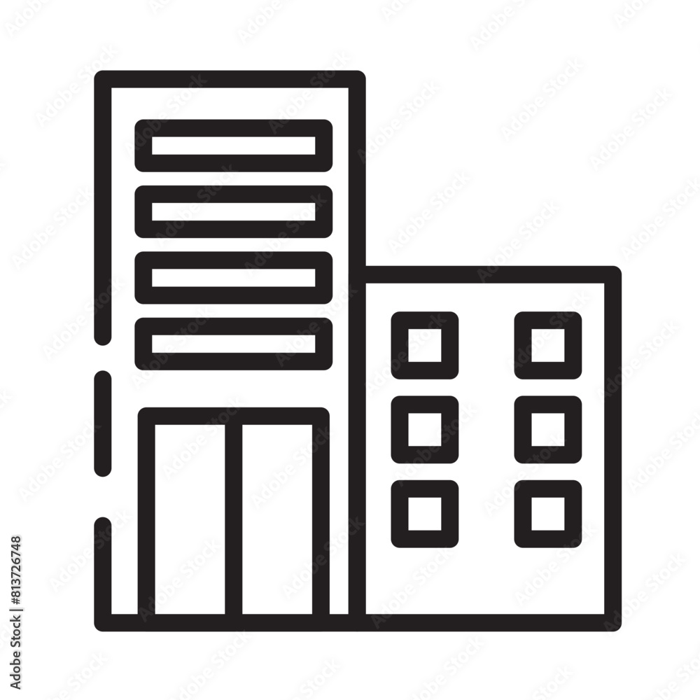Office Town Unit Line Icon Office Town Unit Line Icon