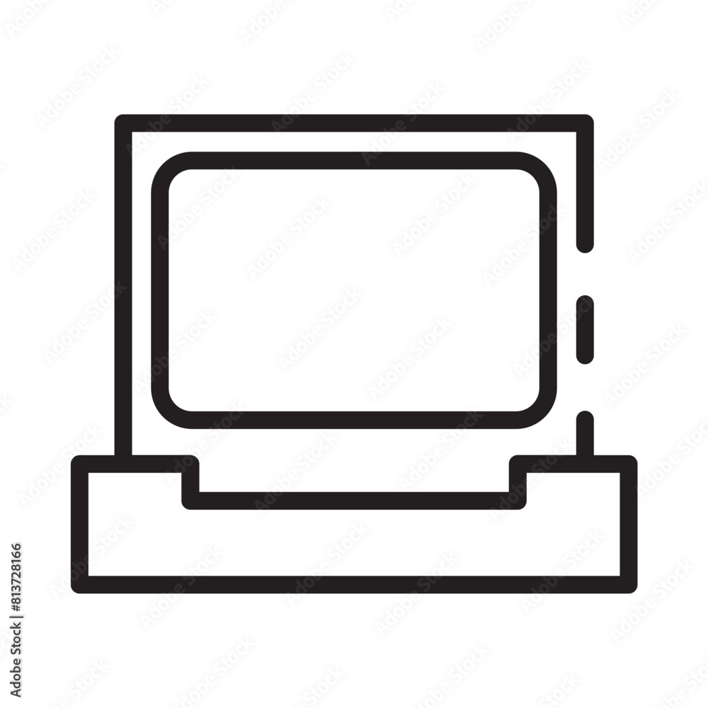 Advertising Banner Laptop Line Icon Advertising Banner Laptop Line Icon