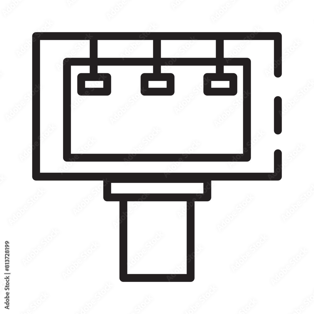 Advertising Billboard Home Line Icon Advertising Billboard Home Line Icon