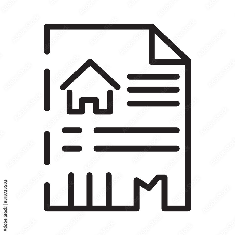 House Real Estate Advertisement Line Icon House Real Estate Advertisement Line Icon