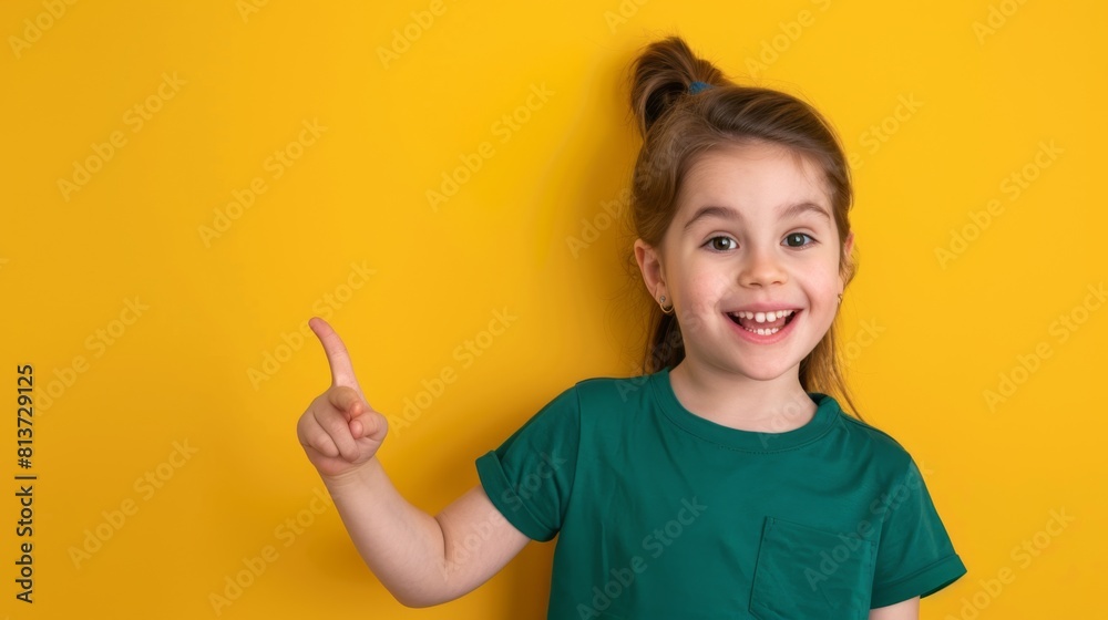 A Girl Pointing With Excitement A Girl Pointing With Excitement