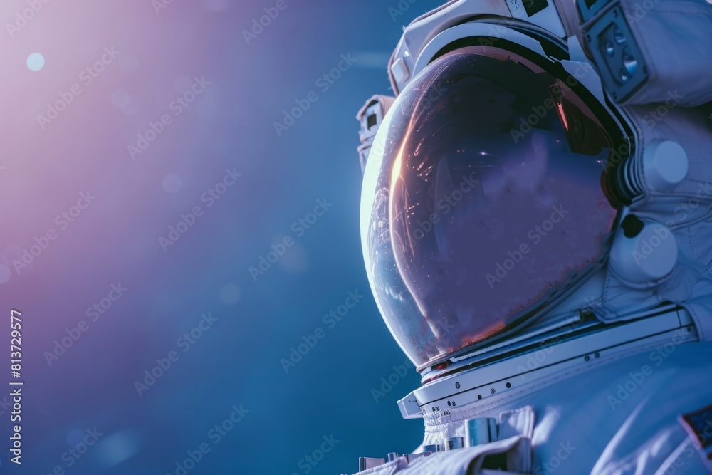 From the isolation of their space suit, the astronaut contemplates the infinite possibilities of space exploration, a voyage that stretches beyond the confines of time and space From the isolation of their space suit, the astronaut contemplates the infinite possibilities of space exploration, a voyage that stretches beyond the confines of time and space