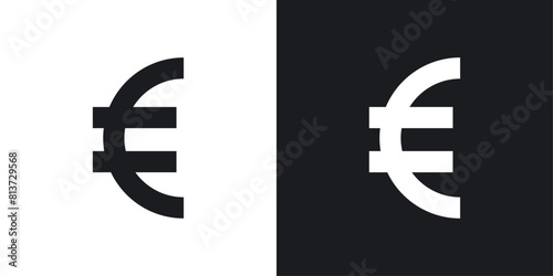 Euro Icon Set. Vector Symbols for European Currency EUR.