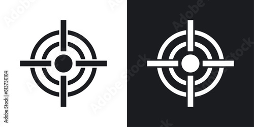 Target icon set. Icons for business goals, missions, and ambitions. Opportunity and sales focus symbols.