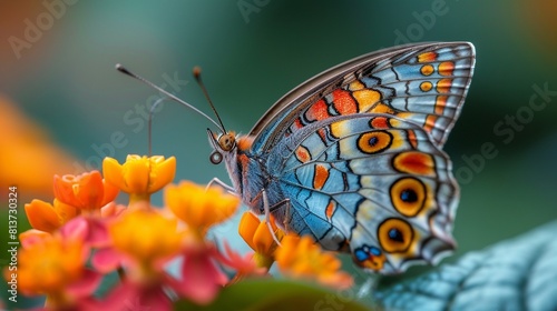 Butterfly Resting on Flower Macro stock Image © HuntersLK