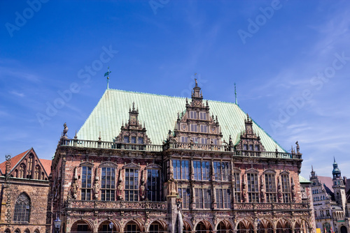 Obraz na płótnie bremen, deutschland - altes rathaus mit textfreiraum w salonie