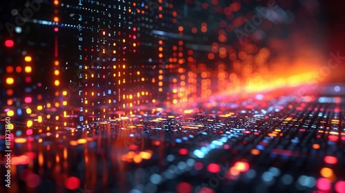 Wallpaper Mural Analytical Style Abstract glowing Financial Chart Stock Image Torontodigital.ca