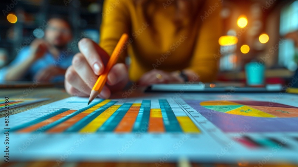 Collaborative Style Financial Charts Stock Image Collaborative Style Financial Charts Stock Image