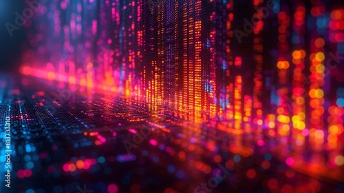 Wallpaper Mural Analytical Style Abstract glowing Financial Chart Stock Image Torontodigital.ca