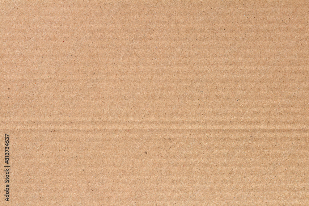 Fototapeta premium Cardboard sheet texture background, detail of recycle brown paper box pattern.