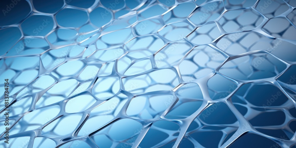 Fototapeta premium Black abstract graphene mesh grid table net blue tone