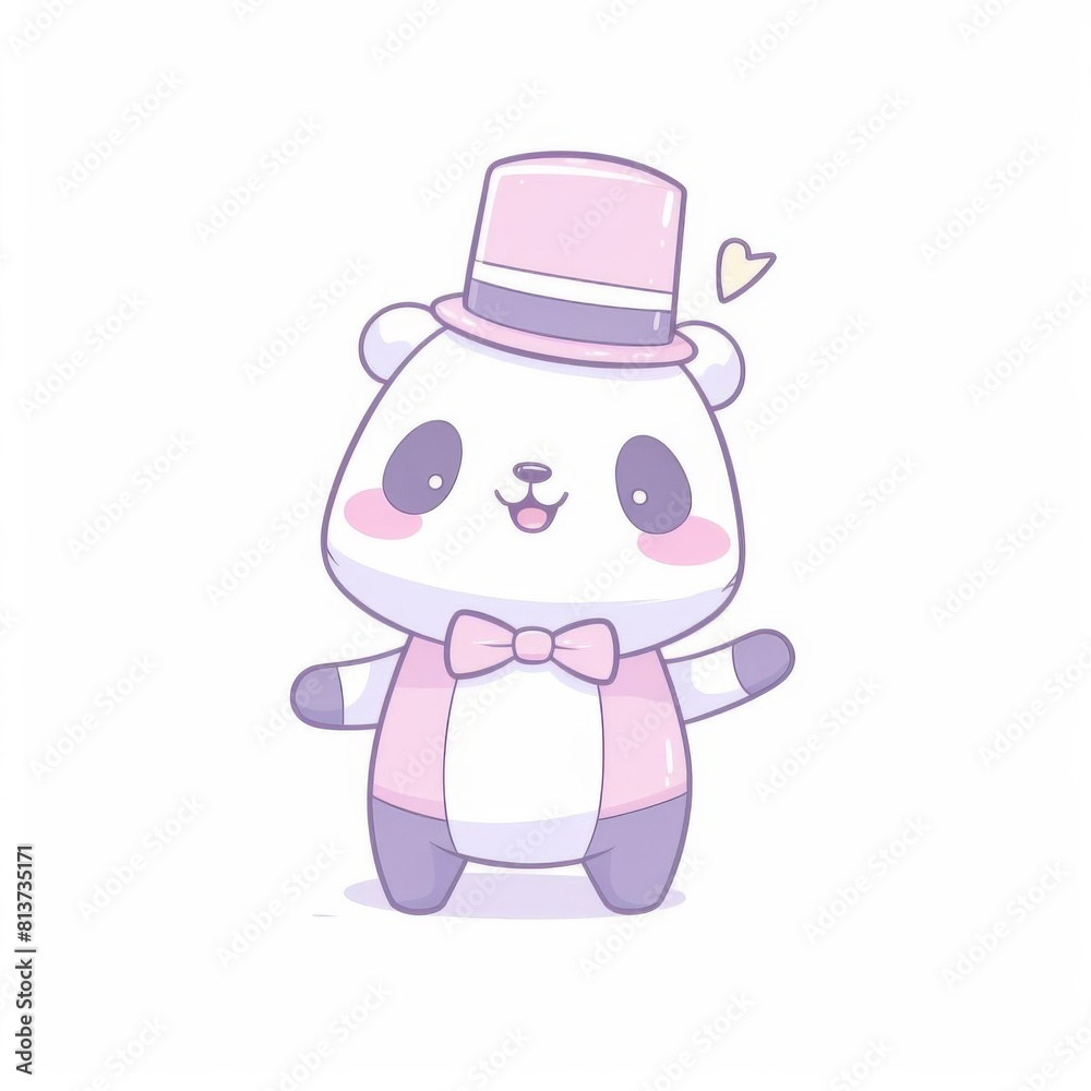 Panda in a party hat celebrating a birthday Panda in a party hat celebrating a birthday