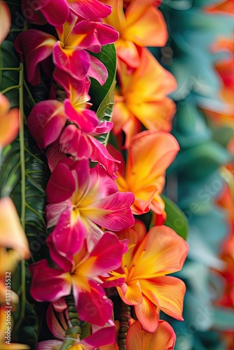 tropical flowers garlands. selective focus