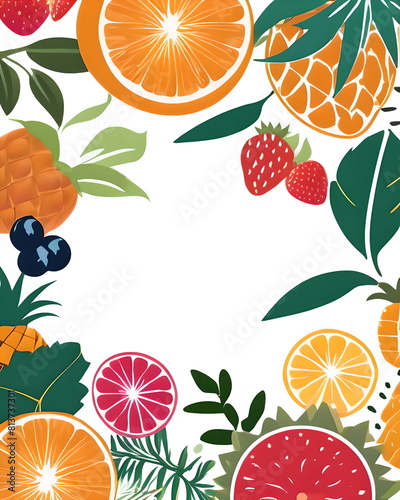Summer fruit with space for text background