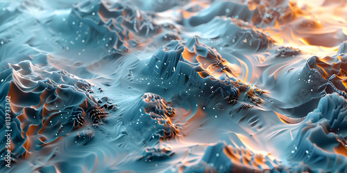 An abstract background of seawater flow under light exposure photo