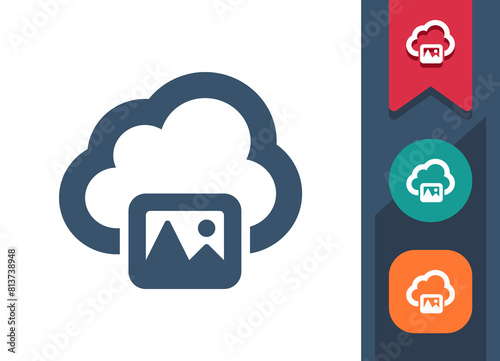 Cloud Computing Icon. Cloud, Data, Sharing, Upload, Download