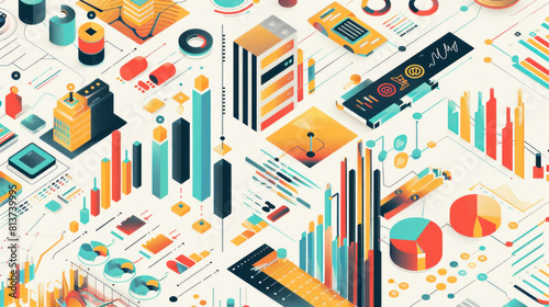 a visually stunning infographic illustrating industry statistics and trends related to a specific market niche, offering valuable insights to target audiences and positioning the brand as an authority