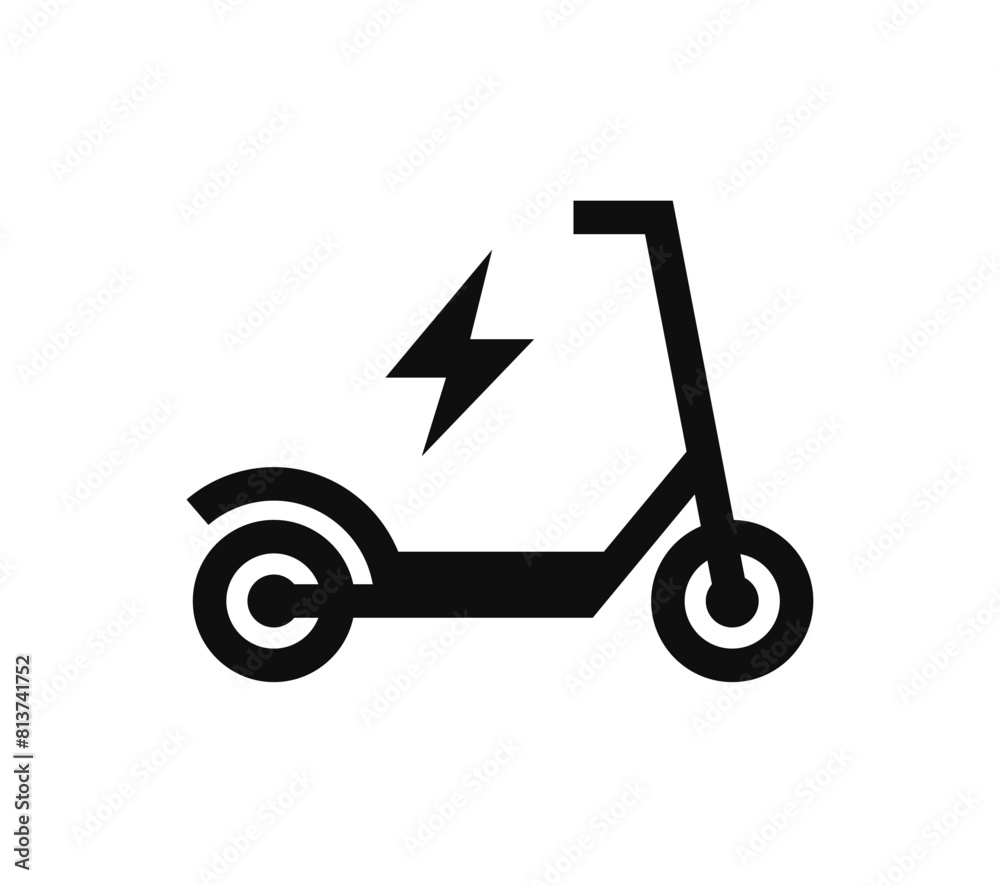 Vector scooter icon design on white background. Electric scooter sign Vector scooter icon design on white background. Electric scooter sign
