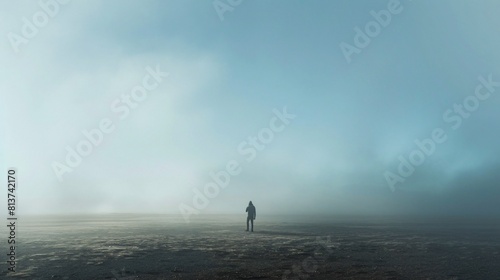 person walking in fog © muheeb
