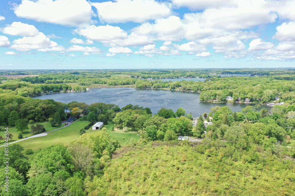 Fototapeta premium Sister Lakes near Dowagiac Michigan