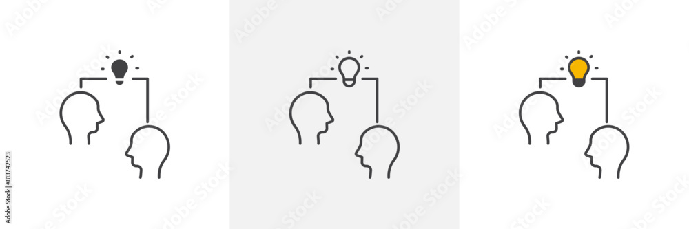 Share Thoughts Icon Set. Vector Icons for Knowledge Sharing and Mentorship. Share Thoughts Icon Set. Vector Icons for Knowledge Sharing and Mentorship.