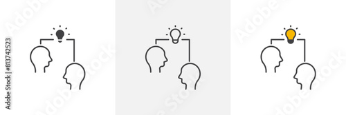 Share Thoughts Icon Set. Vector Icons for Knowledge Sharing and Mentorship.