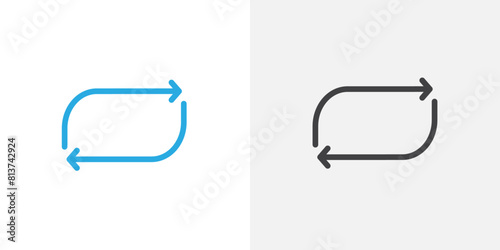 Arrows Repeat icon set. Recurring cycle vector symbol. Swap sign. Refresh and replace icon.