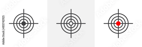 Target icon set. Icons for business goals and missions. Ambition and opportunity symbols, sales focus icons.