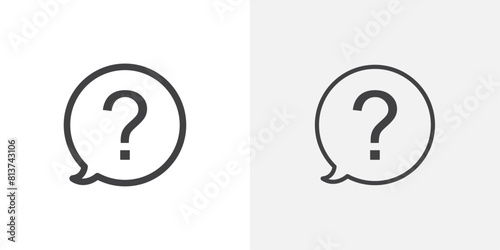 Question icon set. Inquiry mark pictogram. FAQ symbol. Question bubble icon.