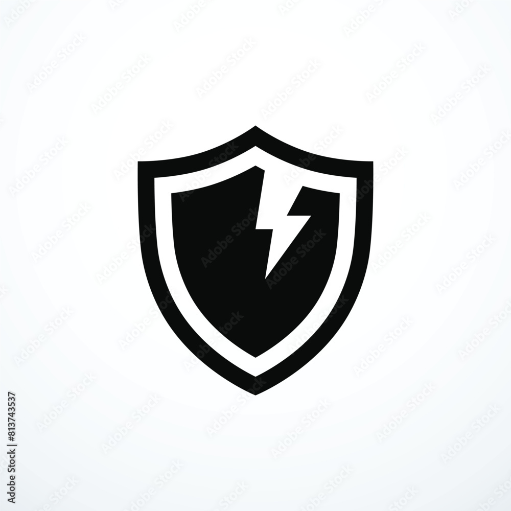Broken cracked shield icon. Vector illustration Broken cracked shield icon. Vector illustration