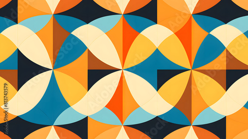 vintage 70s geometrial design pattern poster background