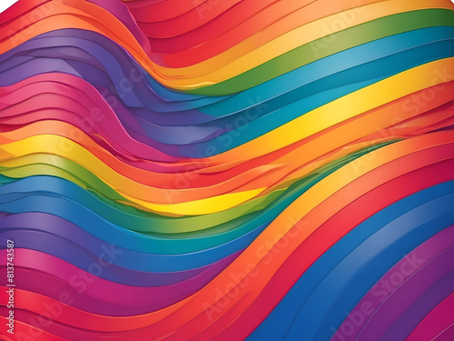 Progress Pride Flag Wave Background Design. Vector background for the Pride Month design.