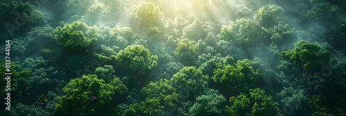 Aerial View: Tropical Rainforest s Lush Green Expanse Captured from Above Photo Realistic Concept on Adobe Stock