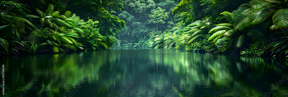 Serene Rainforest Lake Reflections: The Mystique of a Tropical Oasis Serene Rainforest Lake Reflections: The Mystique of a Tropical Oasis