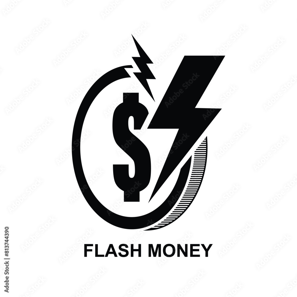 Fototapeta premium Quick money icon. Flash money icon. Flash icon isolated isolated on background.
